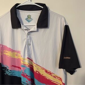 Chubbies Men's Polo Shirt Multicolor 80s pattern, golf shirt, button collared